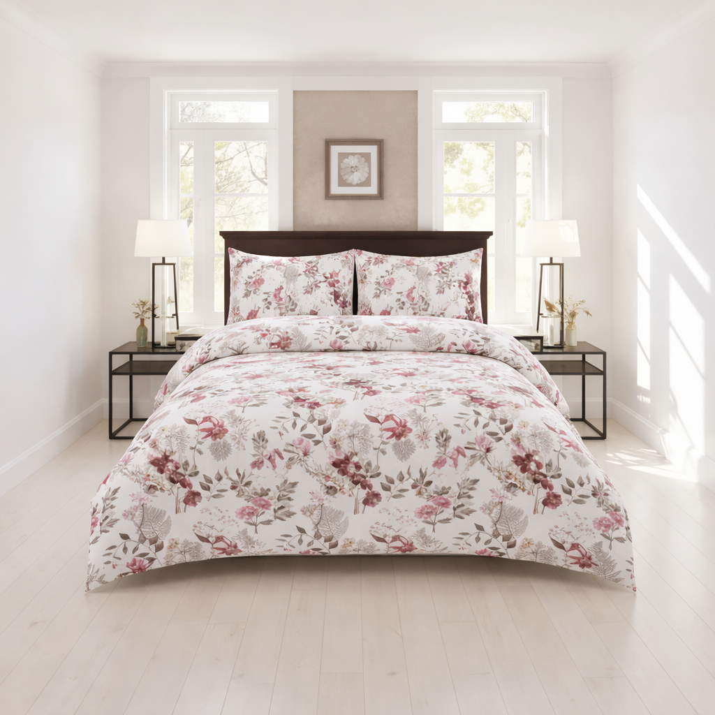 Blush Garden Floral - 4 Piece Bedsheet Set