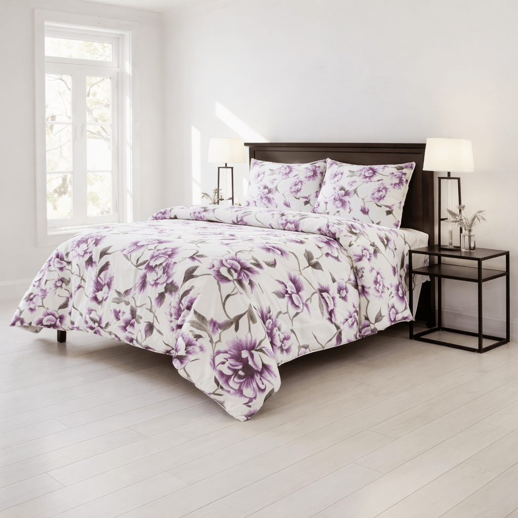 Lavender Bloom Floral - 4 Piece Bedsheet Set