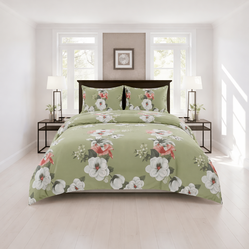 Sage Meadow Floral - 4 Piece Bedsheet Set