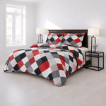 Modern Diamond Patchwork - 4 Piece Bedsheet Set