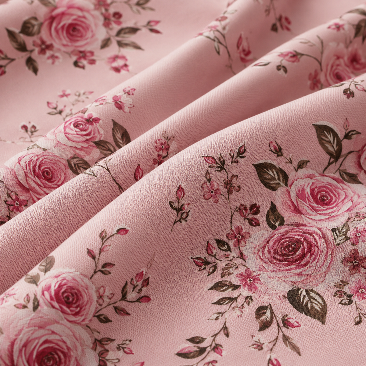 Floral bedding set on a bed in a bedroom with lamps and artwork.